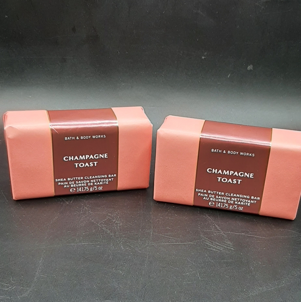 NEW Champagne Toast Bath & Body Works Shea Butter Cleansing Bar Soap 5 oz-2 Pack